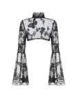 Gothic  Ruffled Butterfly Embroidery Sheer Lace Bolero BW181