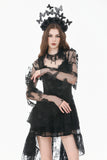 Gothic  Ruffled Butterfly Embroidery Sheer Lace Bolero BW181