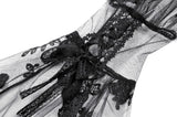 Gothic  Ruffled Butterfly Embroidery Sheer Lace Bolero BW181