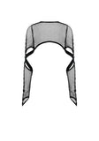 Tech-Punk Elastic Mesh Shrug with Metallic Buckle and Lattice Cutout Sleeves BW182