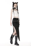 Punk white rib-chain zipper corset CW041