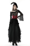 Blood color gothic cross underbust corset  CW044