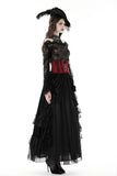 Blood color gothic cross underbust corset  CW044