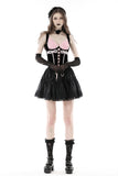 Doll black pink rose sexy lace up corset CW052