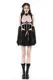 Doll black pink rose sexy lace up corset CW052