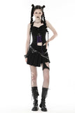 Punk rock moon violet lace up arrow halter corset CW056