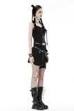 Punk rock moon violet lace up arrow halter corset CW056