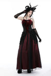 Gothic blood velvet wrap tasseled corset CW070