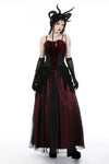 Gothic blood velvet wrap tasseled corset CW070