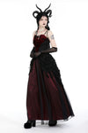 Gothic blood velvet wrap tasseled corset CW070