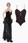 Romantic Heart Velvet Corset with Jewel Chains CW092