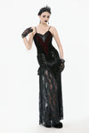 Romantic Heart Velvet Corset with Jewel Chains CW092