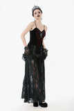 Romantic Heart Velvet Corset with Jewel Chains CW092