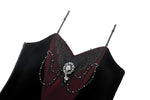 Romantic Heart Velvet Corset with Jewel Chains CW092
