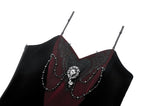 Romantic Heart Velvet Corset with Jewel Chains CW092