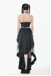Punk Belted Corset Top with Grommet Lace-Up and Metal Detail CW095