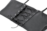 Punk Belted Corset Top with Grommet Lace-Up and Metal Detail CW095