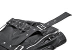 Punk-Inspired Leather Corset with Side Zipper, Eyelet Lacing and Waist Belt CW096