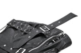 Punk-Inspired Leather Corset with Side Zipper, Eyelet Lacing and Waist Belt CW096
