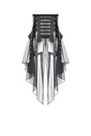 Industrial Grommet Lace-Up High-low Corset with Mesh Hem CW098