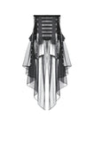 Industrial Grommet Lace-Up High-low Corset with Mesh Hem CW098