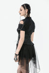 Industrial Grommet Lace-Up High-low Corset with Mesh Hem CW098
