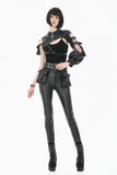 Dark Techwear Multi-Buckle Eyelet Leather Corset with Side Pouches CW103