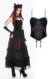 Gothic Black Red Velvet Lace Corset CW110 - Gothlolibeauty