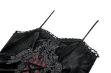 Gothic Black Red Velvet Lace Corset CW110 - Gothlolibeauty