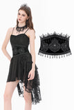 Gothic Regal Velvet Waist Cincher with Double Beaded Tassels CW113