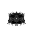 Gothic Regal Velvet Waist Cincher with Double Beaded Tassels CW113