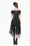 Gothic Court Jacquard Corset with Lace Ruffles and Metallic Busk  CW115
