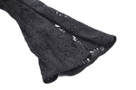 Black Hollow Lace Gemstone Button Adjustable Waist Dress DW1003