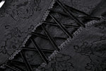 Black Hollow Lace Gemstone Button Adjustable Waist Dress DW1003