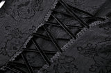 Black Hollow Lace Gemstone Button Adjustable Waist Dress DW1003