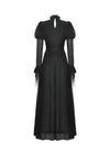 Black Negative Gothic Spiderweb Patchwork Princess Sleeve Maxi Dress DW1005