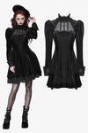 Gothic Velvet Lace Long-Sleeve Dress DW1006