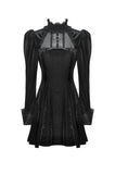 Gothic Velvet Lace Long-Sleeve Dress DW1006