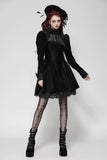Gothic Velvet Lace Long-Sleeve Dress DW1006