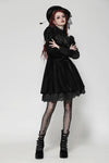 Gothic Velvet Lace Long-Sleeve Dress DW1006