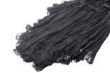 Gothic Dark Velvet Ruffle Hem Gem Pendant Off-Shoulder Mermaid Dress DW1010