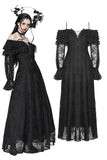 Gothic Off-Shoulder Layered Ruffle Elegant Maxi Dress DW1011