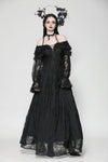 Gothic Off-Shoulder Layered Ruffle Elegant Maxi Dress DW1011