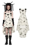 Cute Punk Black Embroidered Butterfly  Lace Angel Beige Dress DW1013