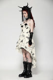 Cute Punk Black Embroidered Butterfly  Lace Angel Beige Dress DW1013