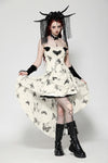 Cute Punk Black Embroidered Butterfly  Lace Angel Beige Dress DW1013
