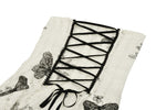 Cute Punk Black Embroidered Butterfly  Lace Angel Beige Dress DW1013