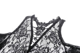 Black Gothic Asymmetrical Lace Rhinestone Neckline Off-Shoulder   Dress DW1017