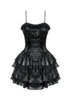 Punk Shiny PU Leather Layered Dress DW1035