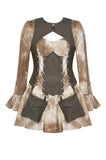 Vintage Steampunk Tie-Dye Dress DW1038